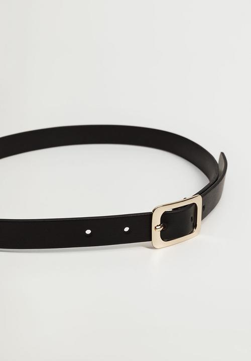 MANGO - Metal buckle belt - black
