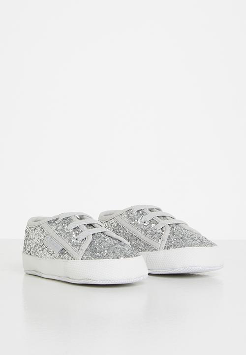 SUPERGA - 4006 glitter infants lace up - grey silver
