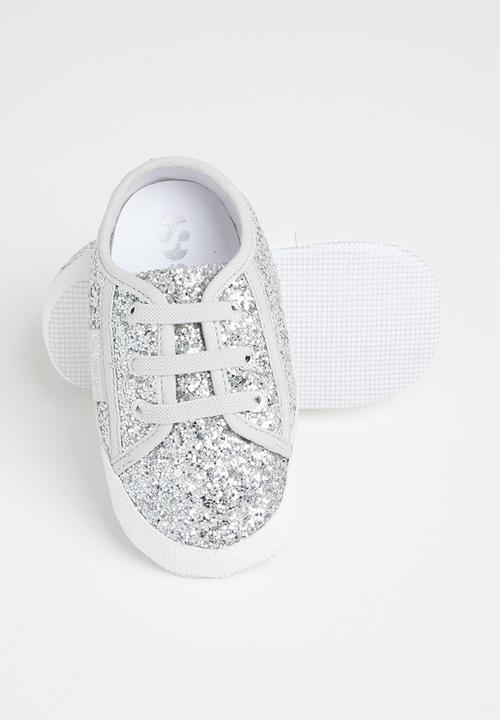 SUPERGA - 4006 glitter infants lace up - grey silver