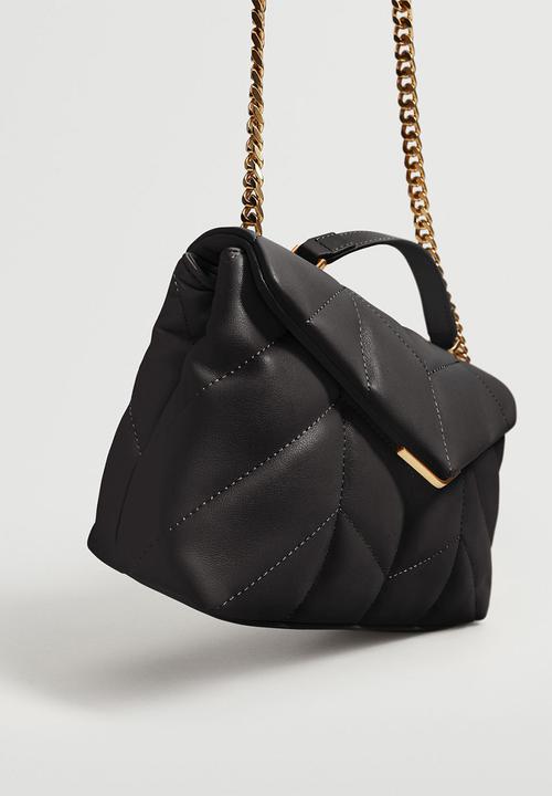 MANGO - Quilted chain bag - black