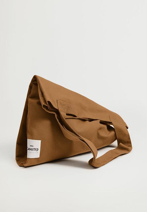 MANGO - Cotton shopper bag - medium brown