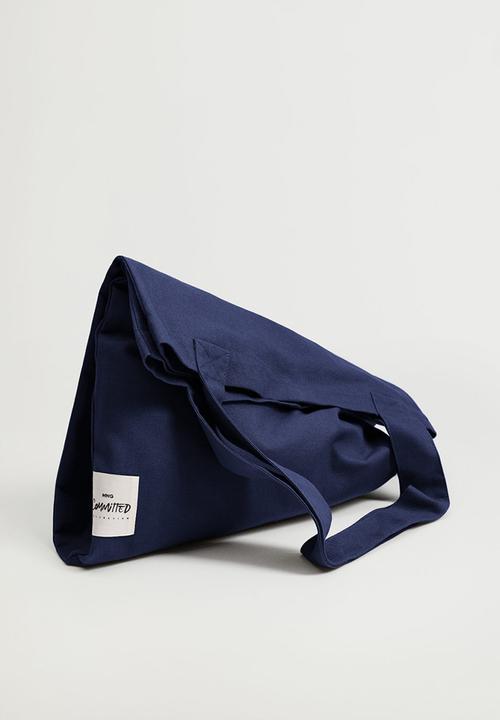 MANGO - Cotton shopper bag - blue