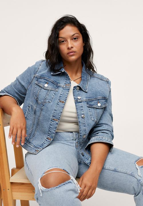 MANGO - Plus jacket vicky - open blue