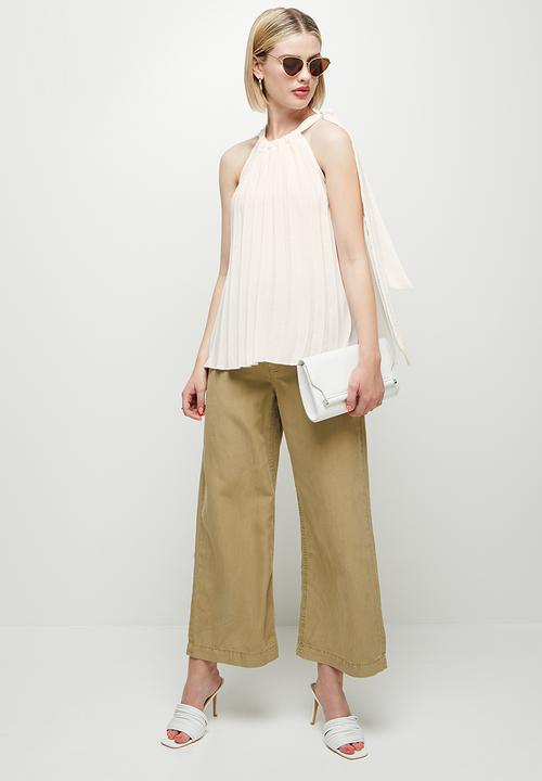 MILLA - Pleated halter blouse - white 