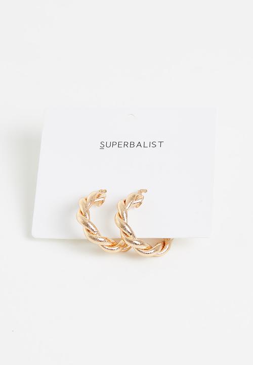 Superbalist - Eleanor twist hoop earrings - gold