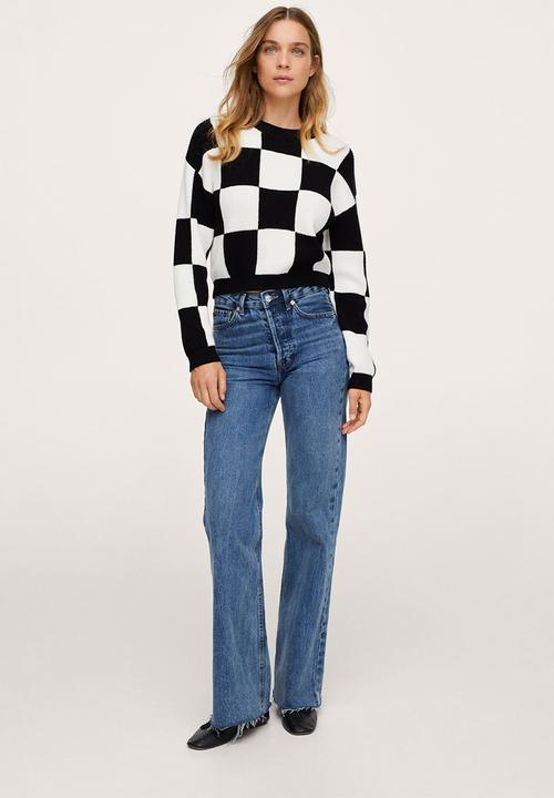 MANGO - Sweater chess - black