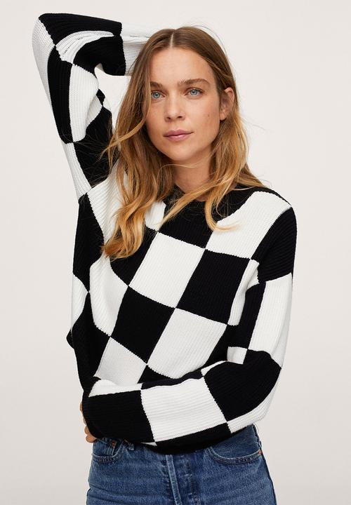 MANGO - Sweater chess - black