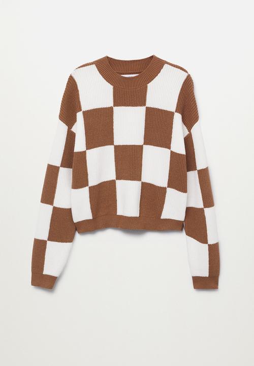 MANGO - Sweater chess - medium brown