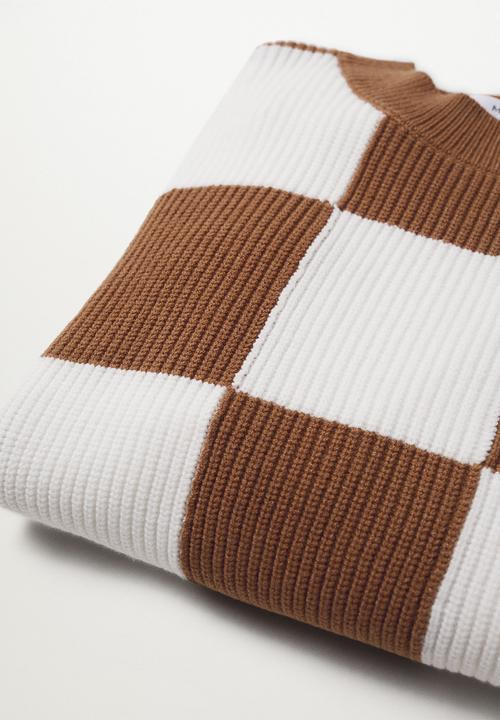 MANGO - Sweater chess - medium brown