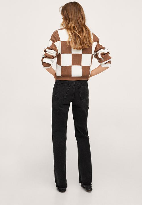 MANGO - Sweater chess - medium brown