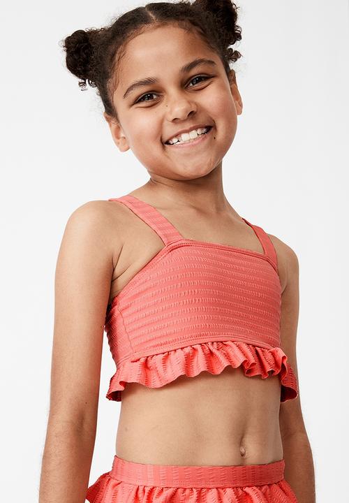 Cotton On - Polly ruffle tankini - retro coral