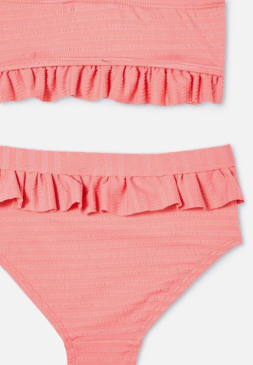 Cotton On - Polly ruffle tankini - retro coral