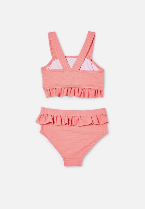 Cotton On - Polly ruffle tankini - retro coral