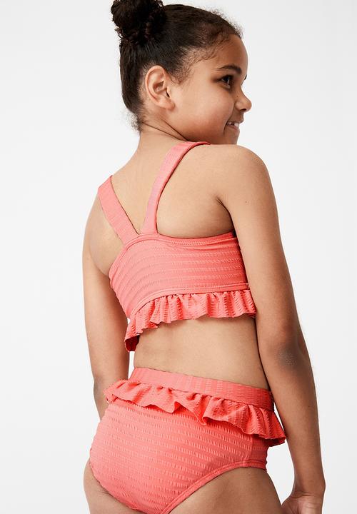 Cotton On - Polly ruffle tankini - retro coral