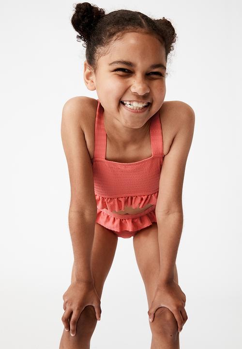Cotton On - Polly ruffle tankini - retro coral