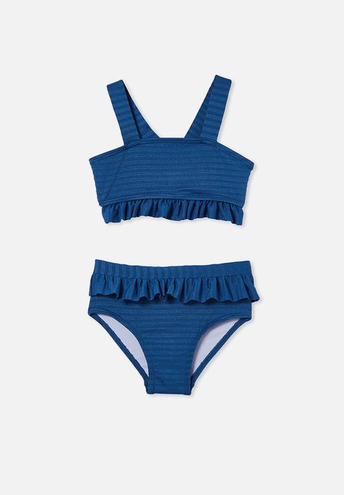 Cotton On - Polly ruffle tankini - petty blue