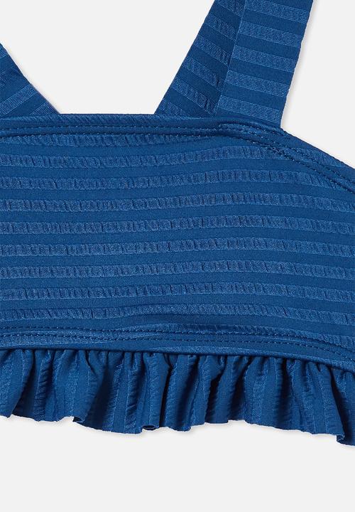 Cotton On - Polly ruffle tankini - petty blue