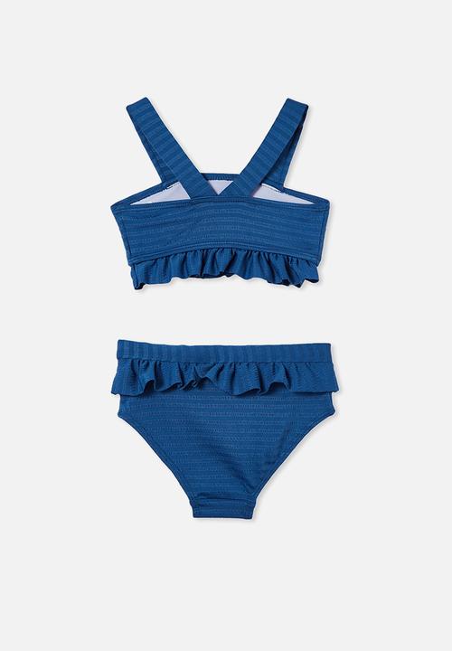 Cotton On - Polly ruffle tankini - petty blue