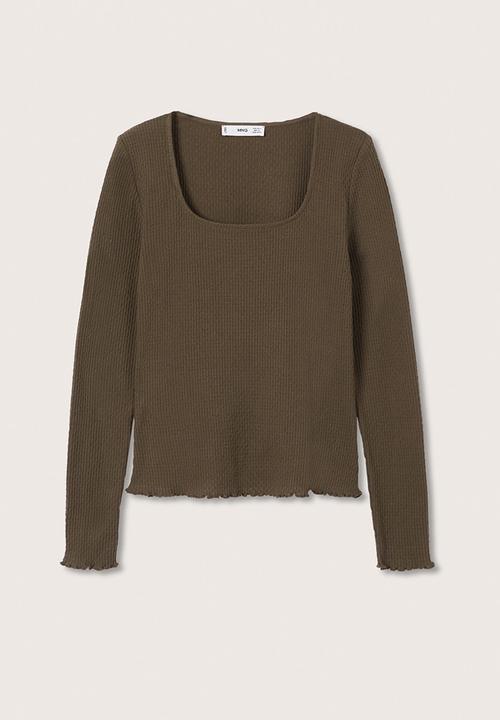 MANGO - T-shirtnaty - beige/khaki