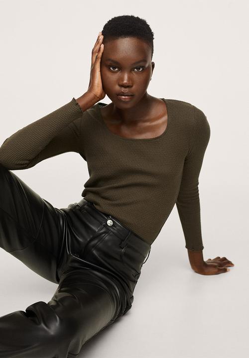 MANGO - T-shirtnaty - beige/khaki