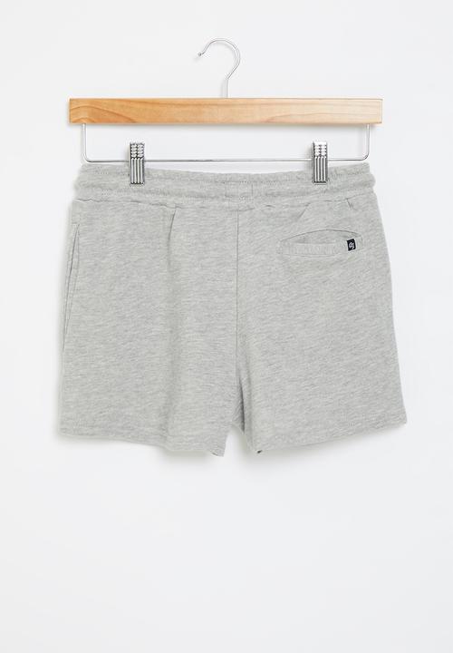 Aca Joe - Girls aca joe unbrushed fleece shorts - grey mel