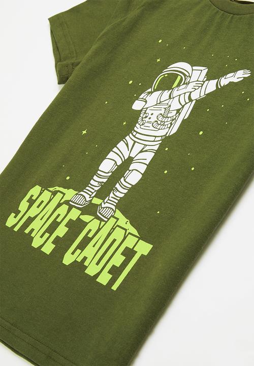 Superbalist Kids - NASA tee & shorts pj set - olive & black