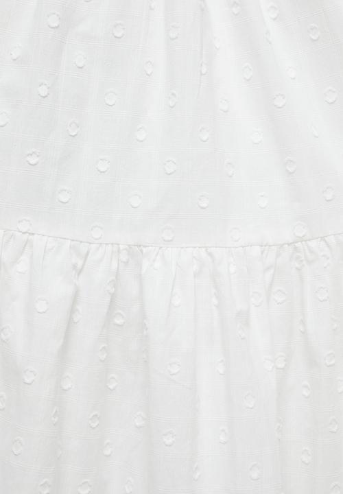 edit - Dobby voile belted shirt dress - white