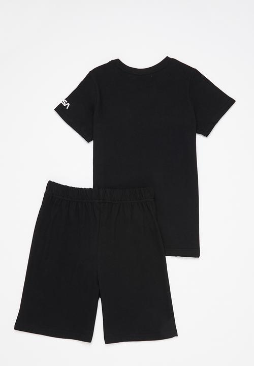 Superbalist - NASA tee & shorts pj set - black