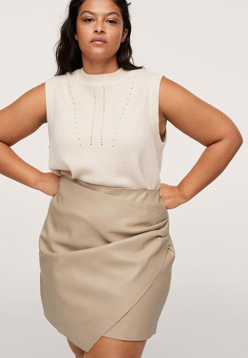 MANGO - Plus skirt drappy - light pastel grey