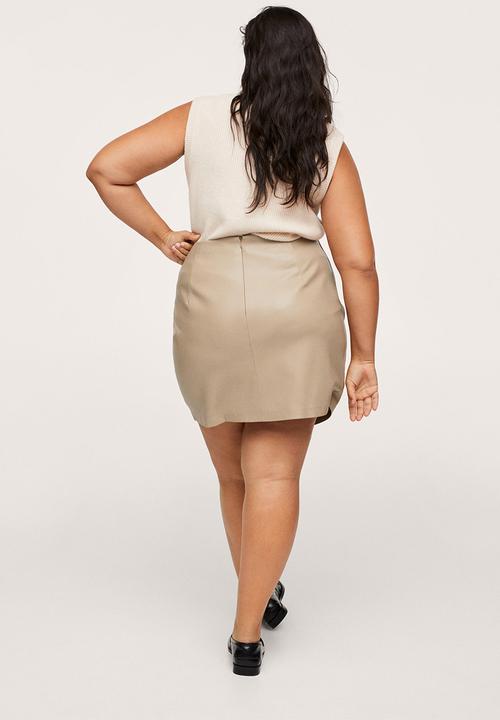 MANGO - Plus skirt drappy - light pastel grey