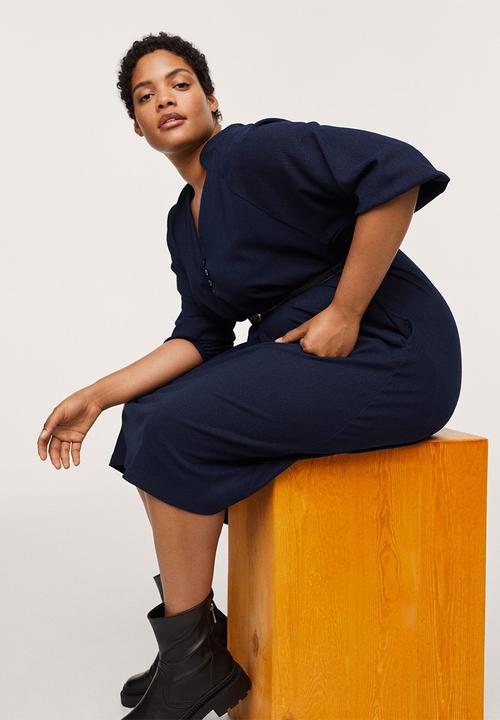 MANGO - Plus dress brownie - navy