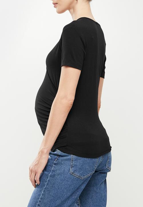Superbalist - Wrap top short sleeve tee - black