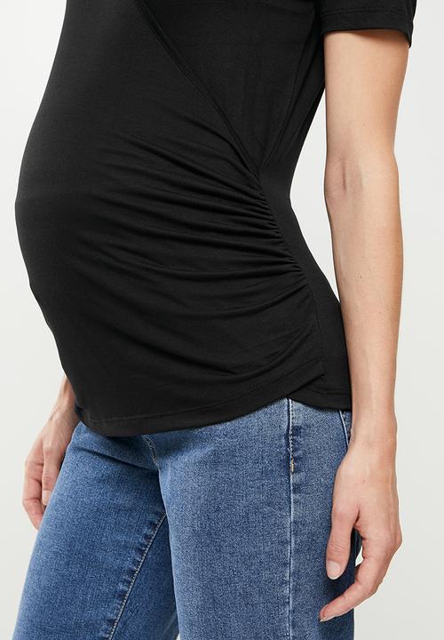 Superbalist - Wrap top short sleeve tee - black