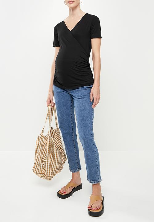 Superbalist - Wrap top short sleeve tee - black