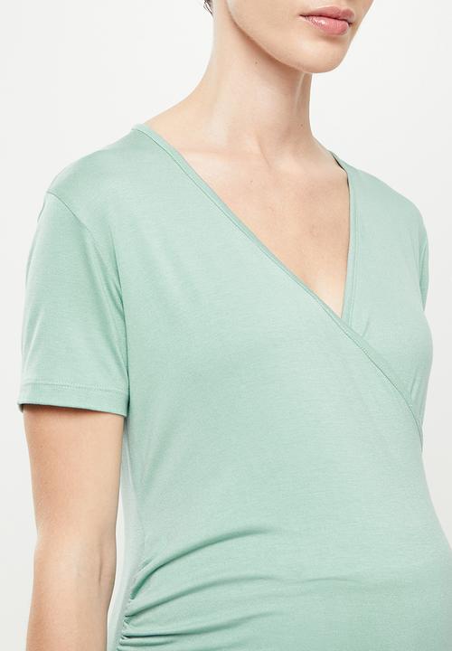 Superbalist - Wrap top short sleeve tee - sage