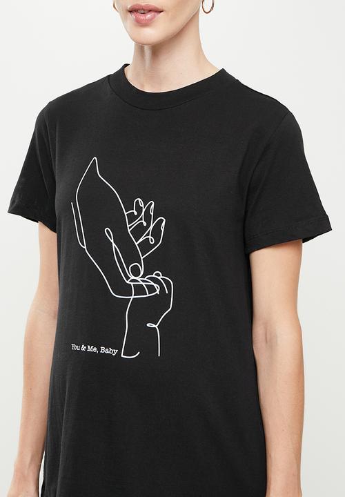Superbalist - Maternity printed crew neck tee - black