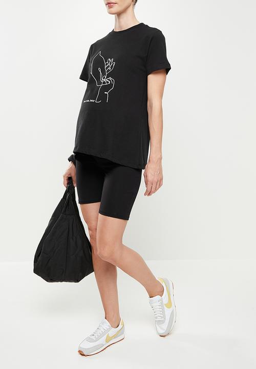 Superbalist - Maternity printed crew neck tee - black