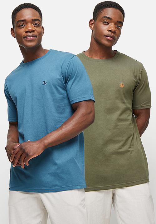 Lark & Crosse - 5-pack leo organic crew neck tee w/ chest embroidery - multi