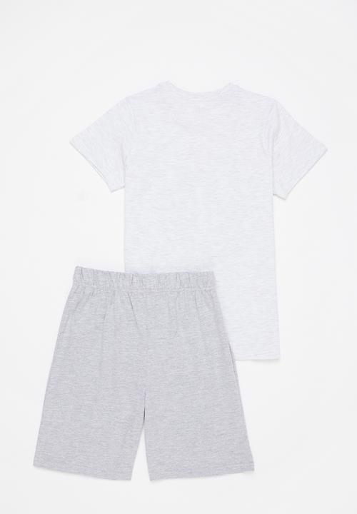 Rebel Republic - Boys tee & shorts pj set - grey