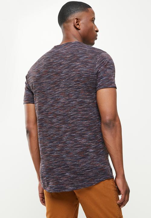 POLO - Oliver spacedye ss tee  - navy
