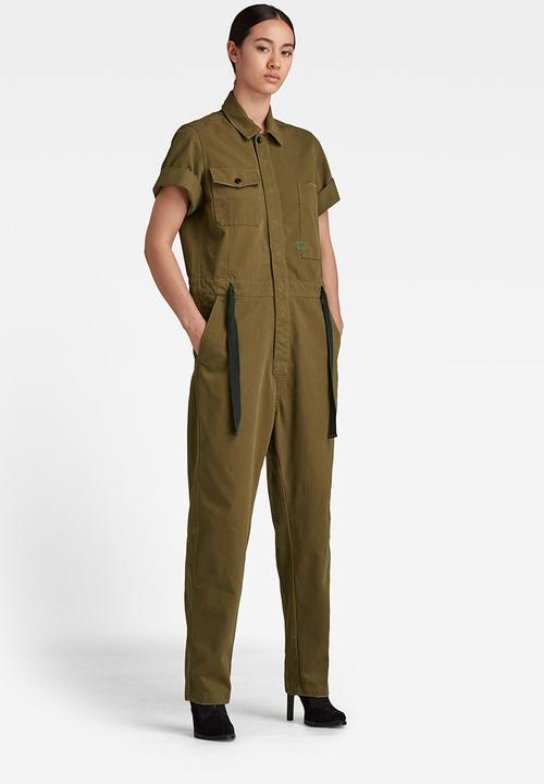 G-STAR - Army short sleeve jumpsuit  - dark olive
