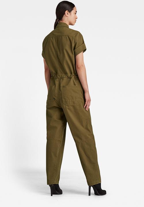 G-STAR - Army short sleeve jumpsuit  - dark olive