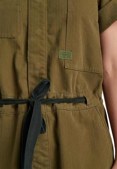 G-STAR - Army short sleeve jumpsuit  - dark olive