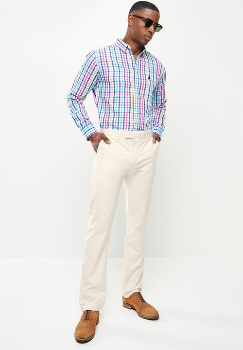 POLO - Pisa text straight fit  - white