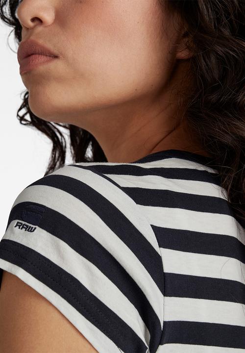 G-STAR - Eyben slim v short sleeve top - milk/salute