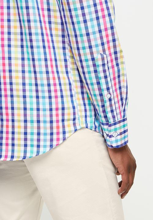 POLO - Kasim gingham ls shirt - navy