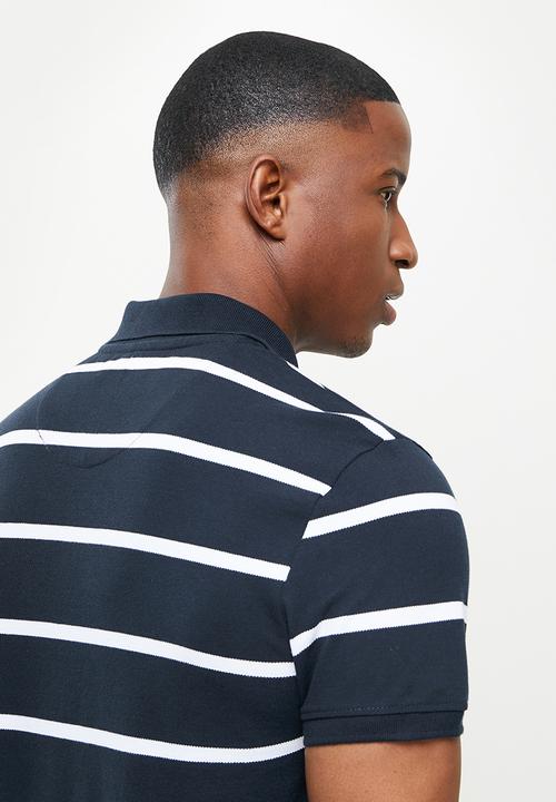 POLO - Reed stripe short sleeve golfer - navy