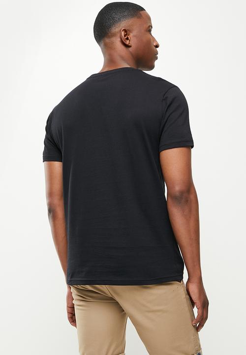 POLO - Byron block print ss tee - black