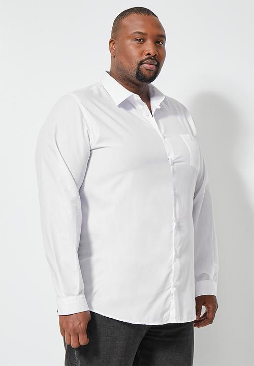 Superbalist - Plus easy care regular fit shirt - white
