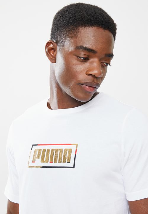 PUMA - Puma graphic metallic tee - white